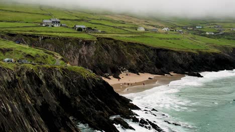 a 4 k drone shot of dunmore head and coumeenoole beach dingle penninsula co kerry ireland