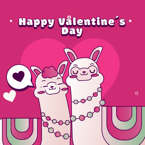 happy valentine's day llama couple