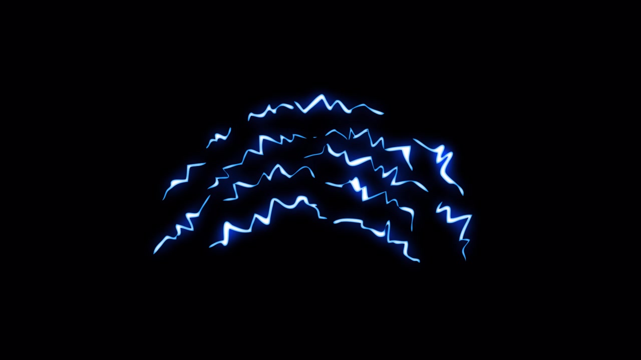 Abstract Blue Lightning Energy Effect on Black Background