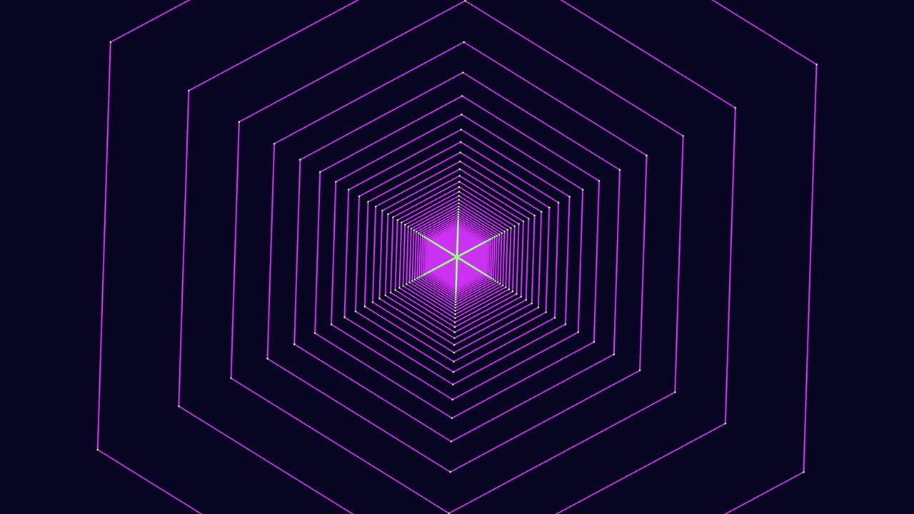 un laberinto púrpura con un punto blanco un viaje en 3d al centro