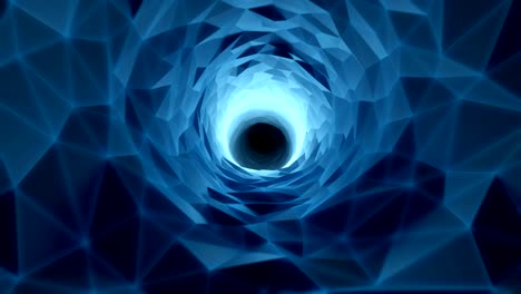 blue polygonal geometric tunnel