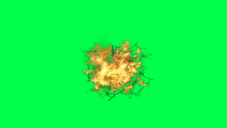 explosion graphic on green screen