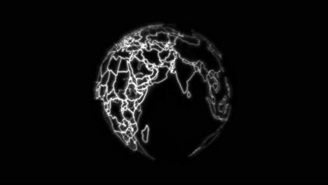 White-Glowing-Earth-Hologram-spinning-on-axis-loop-with-Black-Background