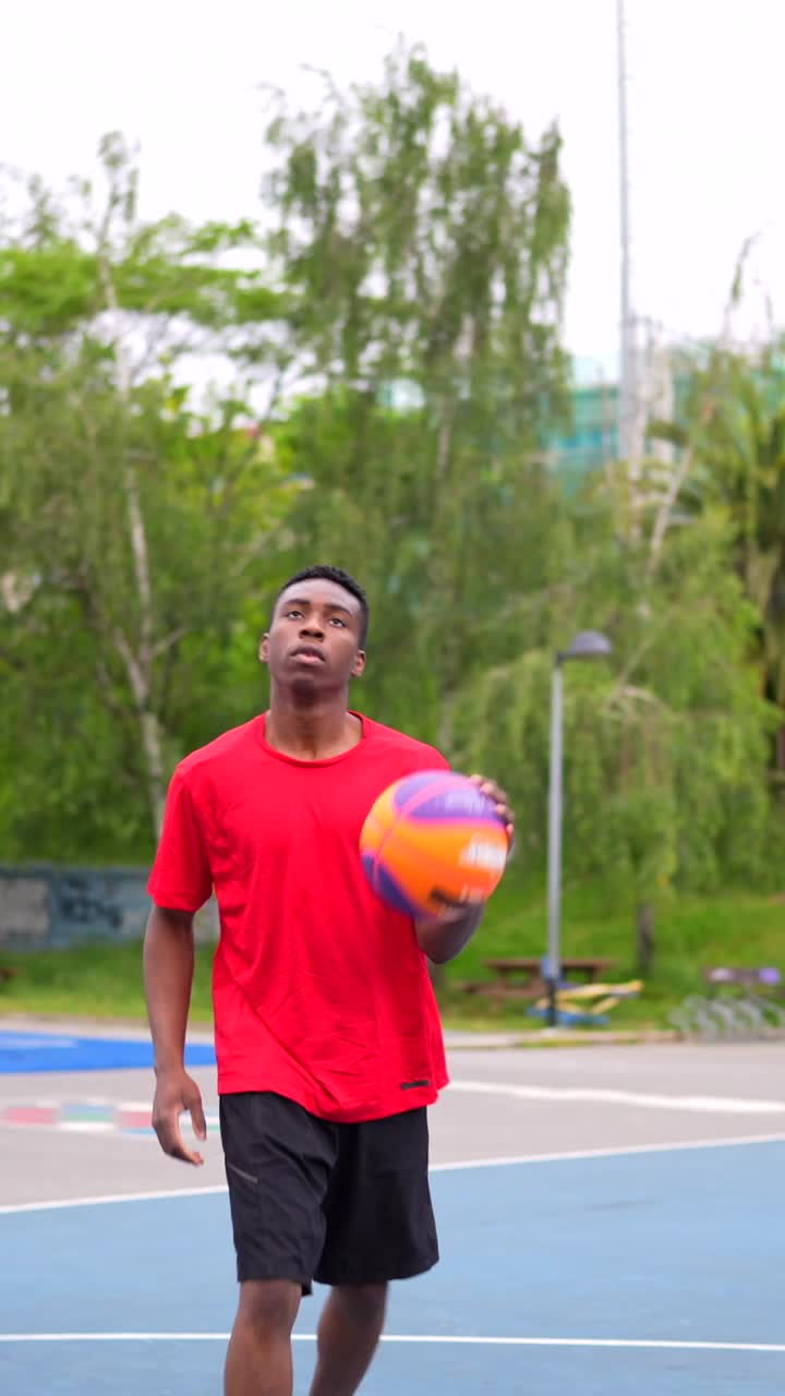 A person playing basketball