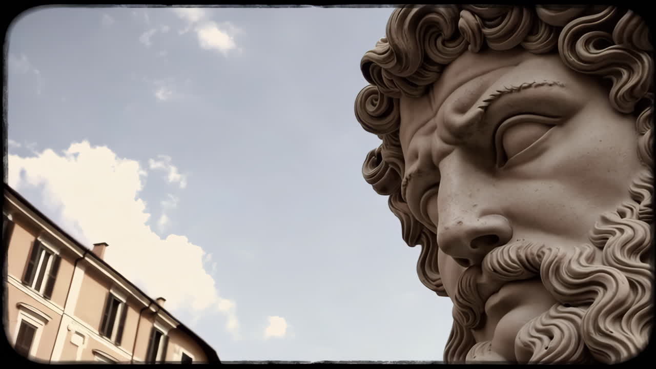 Close-up of an Ancient Stone Statue Hand with Eye Motif