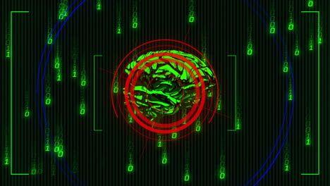 animation of data processing on black background