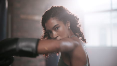 a woman boxing
