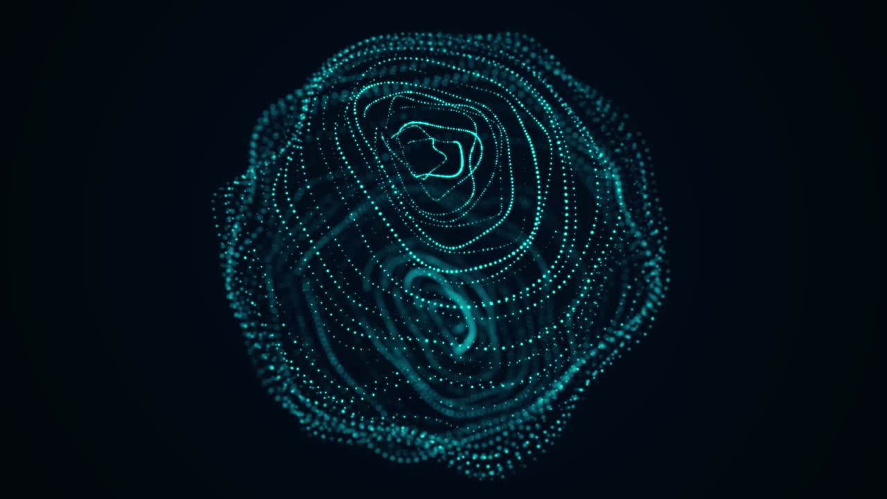 Technology sphere with connecting dots. Digital abstract network structure. 3D rendering.