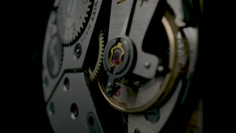 close-up of a watch movement