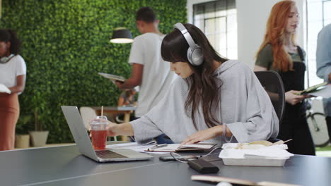 woman working in modern office