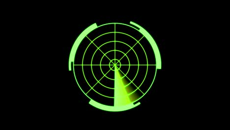 radar realista en la búsqueda. búsqueda aérea. visualización de radar hud. sistema de búsqueda militar animación de movimiento blip. interfaz de navegación. sonar de la marina.