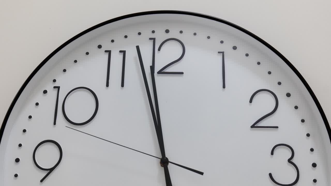 Close-Up Time Lapse of a Traditional Wall Clock