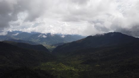 view from a helicopter of avayeka mountains in papua new guinea