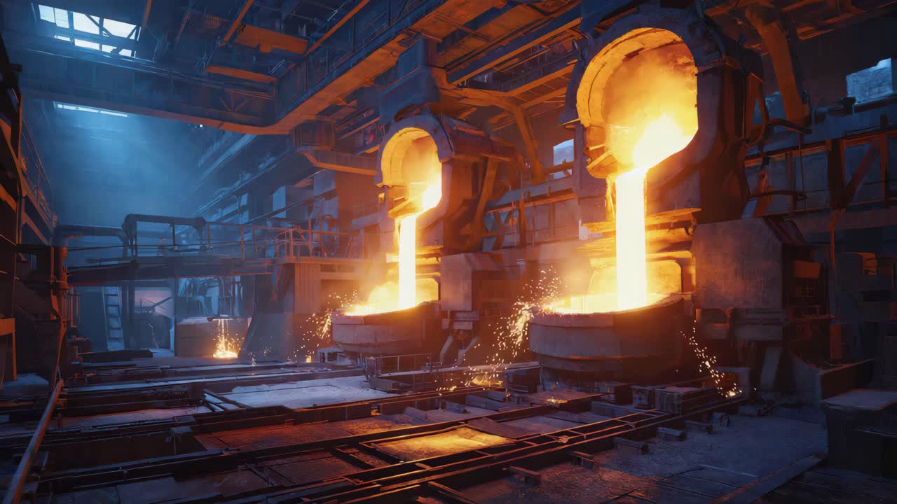 녹은 금속을 주조장에서 부어 넣는 것