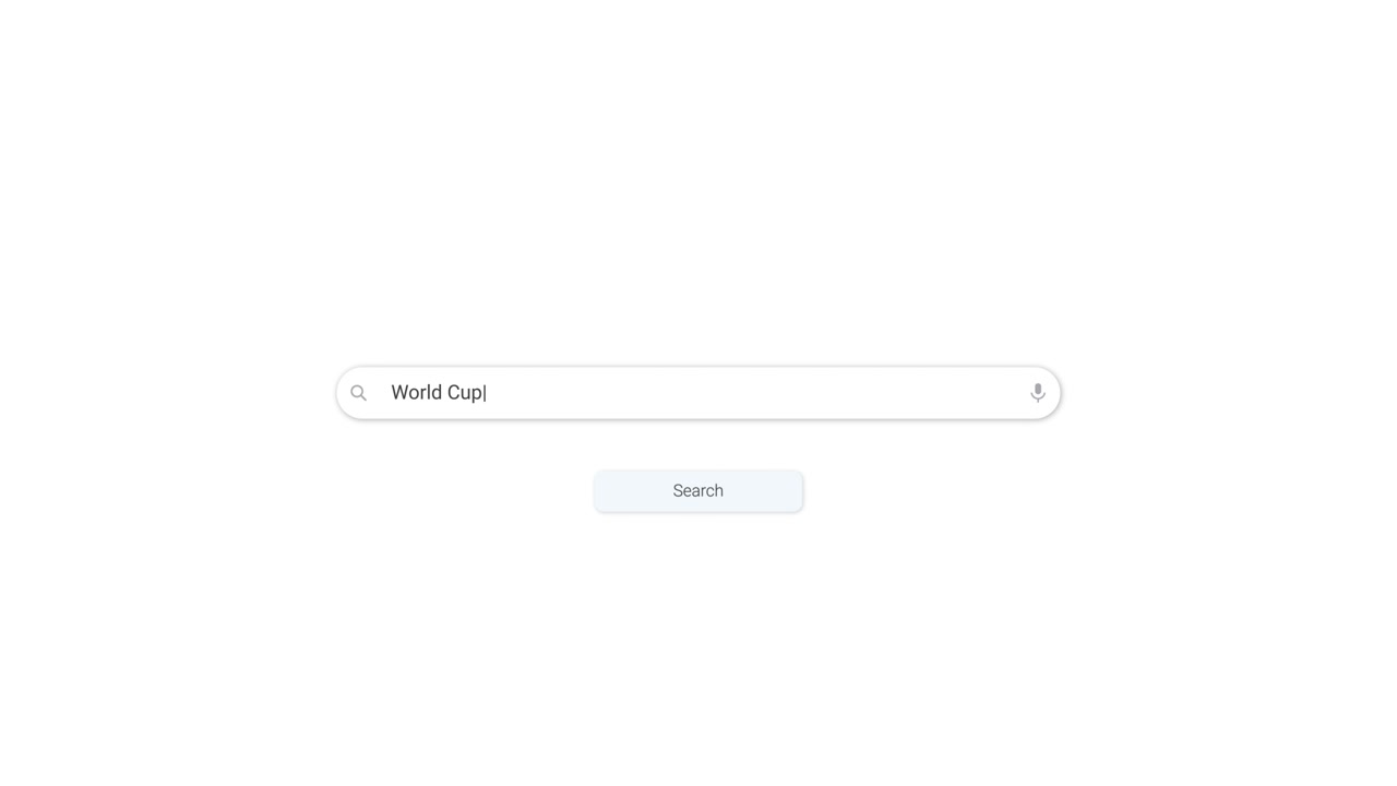 Typing "World Cup" into a Search Bar and Clicking the Search Button