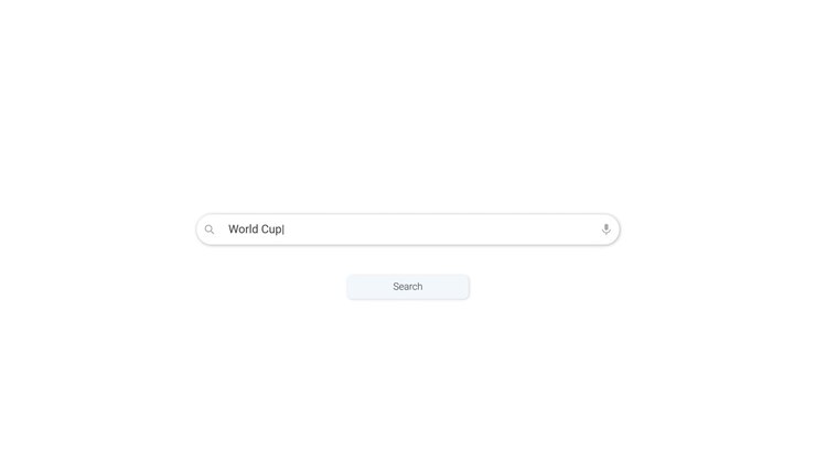 Typing "World Cup" into a Search Bar and Clicking the Search Button