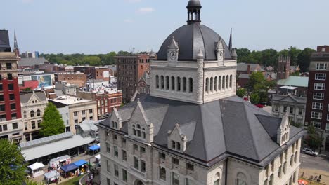 aerial view of lexington courthouse and farmers market