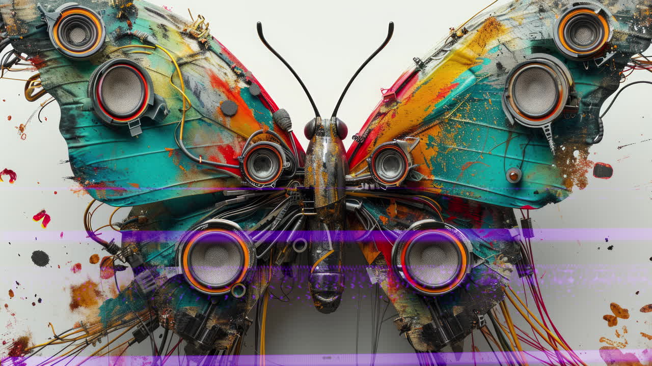 Ai generated Robot butterflies