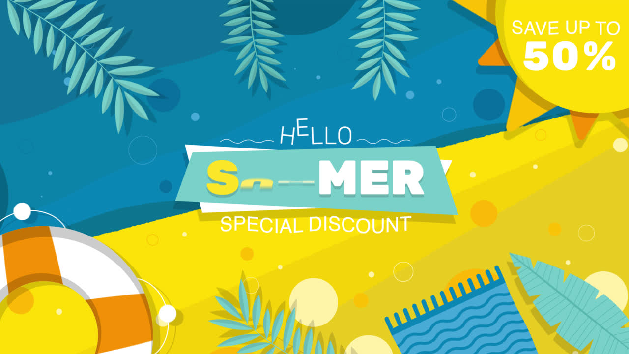 특별한 할인과 함께 여름 판매 배너