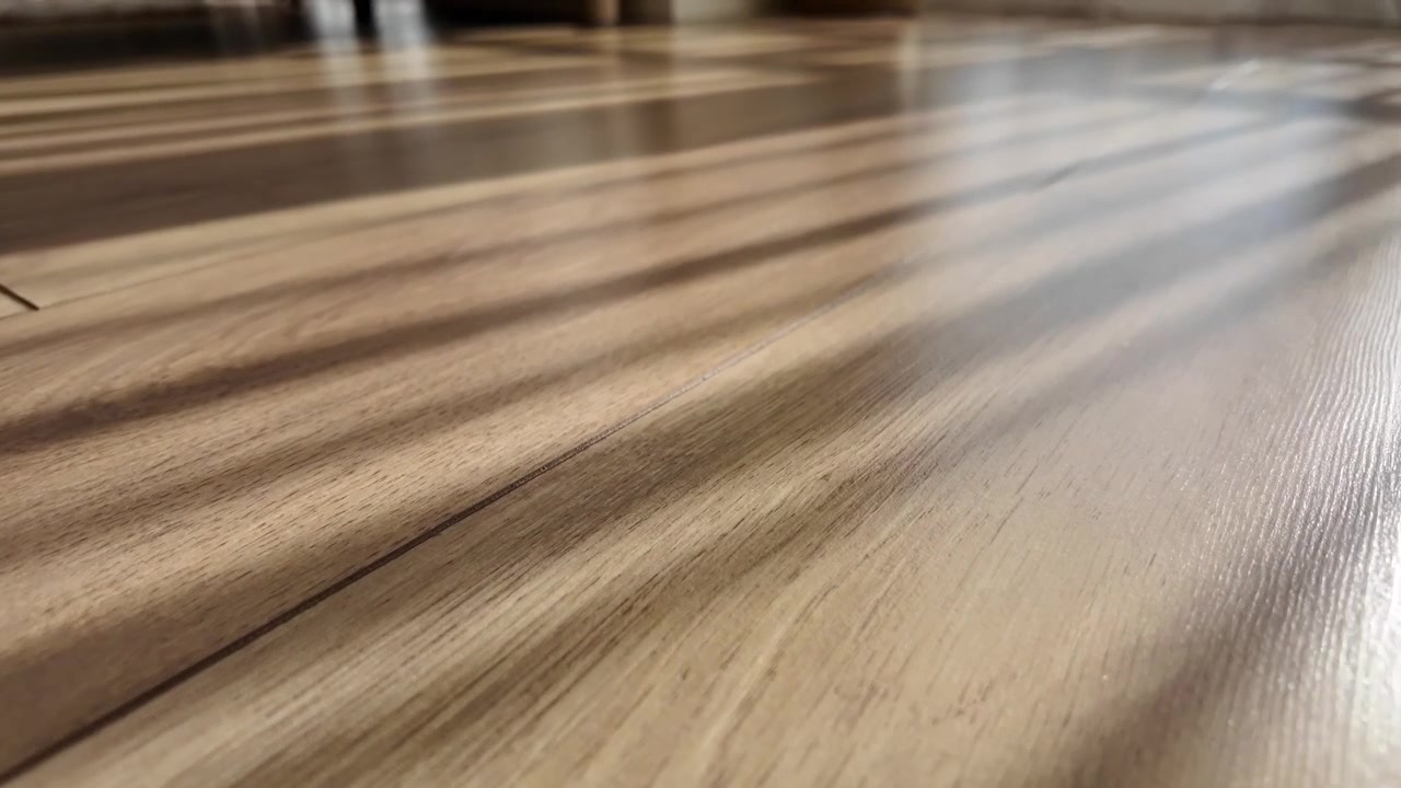 Sunlight Casting Blinds Shadows on Wooden Floor