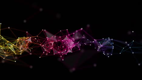 animación futurista del plexo con triángulos brillantes en cámara lenta, 4096x2304 bucle 4k