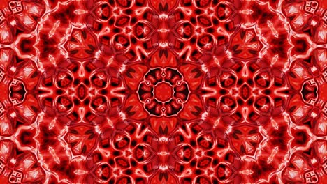 3d stylish looped abstract bg. liquid red symmetrical pattern like kaleidoscope with waves. wavy structure of brilliant liquid glass with beautiful gradient colors. 4k