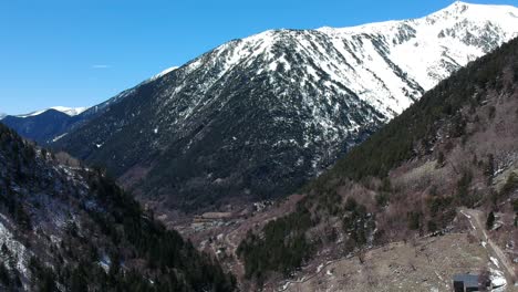 Aerial-views-of-ski-stations,-different-landscapes-and-viewers-in-Andorra-during-the-covid-times