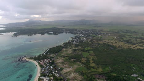 vista aérea de la costa de la isla de mauricio