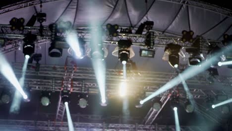 multicolored light at a music festival. stage lighting. light show