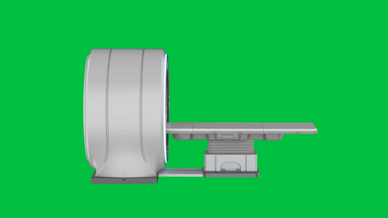 그린 스크린에 있는 mri 스캔 기계