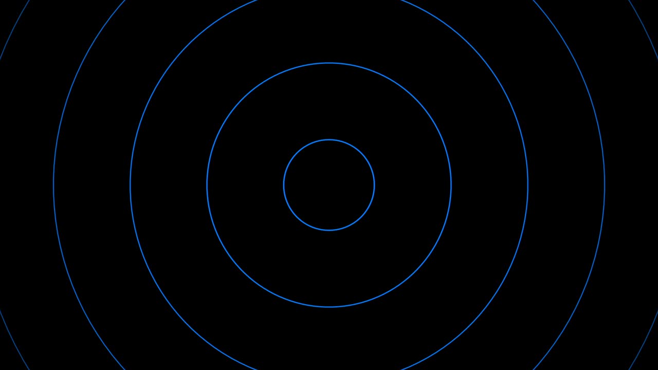 círculos espirales concéntricos ondas de audio propagación movimiento, animación gráfica