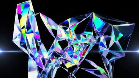 abstract iridescent crystal geometric shapes