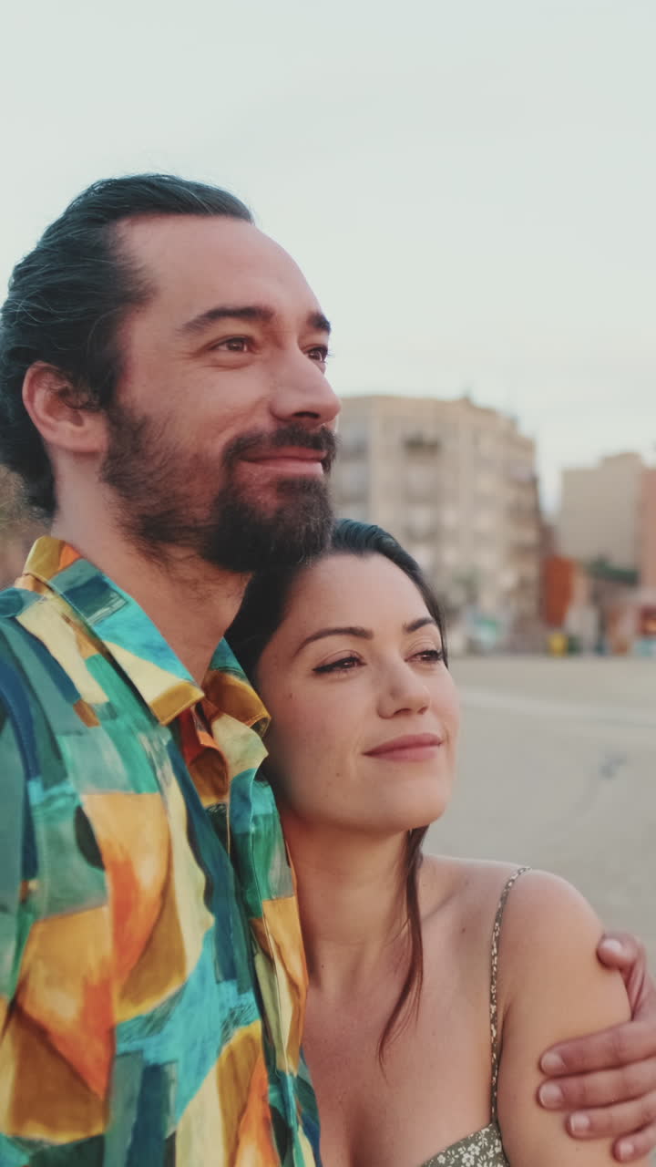 Couple enjoying a romantic moment at the beach