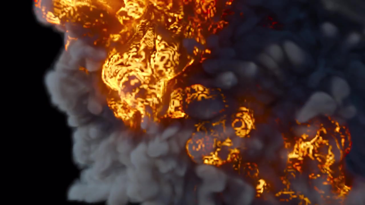 Esplosione di fuoco su sfondo trasparente