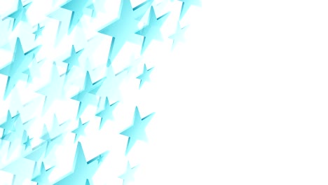 abstracto transparente 3d isométrico virtual estrella de navidad placa de patrón móvil ilustración color azul sobre fondo blanco animación de bucle sin costuras 4k, con espacio de copia
