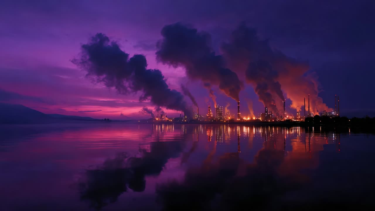 Industrial Pollution at Night