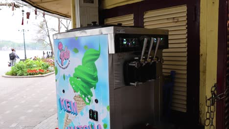 ice cream machine on a bustling hanoi street