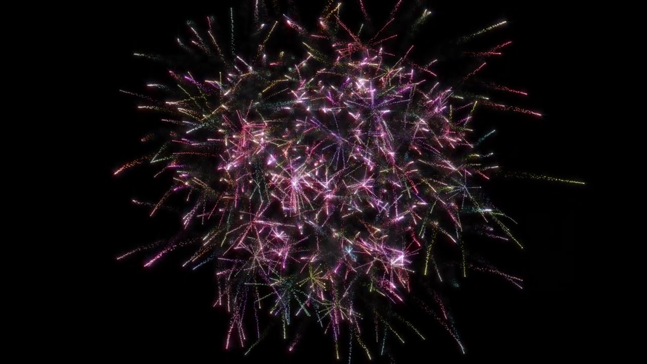 Dupla explosão de fogos de artifício em plano de fundo preto