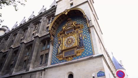 clock of the conciergerie in the clock tower - first public clock of paris - french national heritage