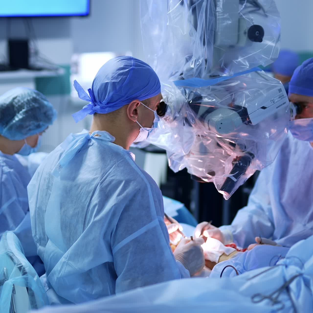 Operating professional procedure. Portrait of surgery specialist processing