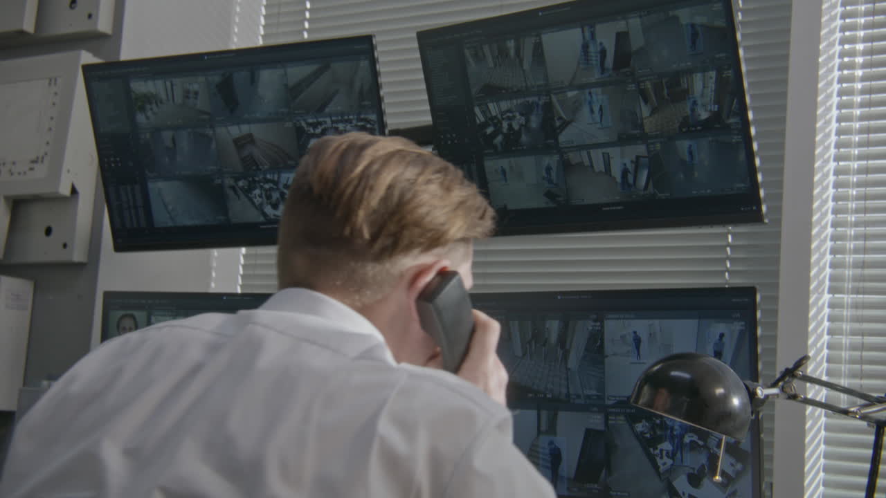 vigilancia de los guardias de seguridad cámaras de vigilancia