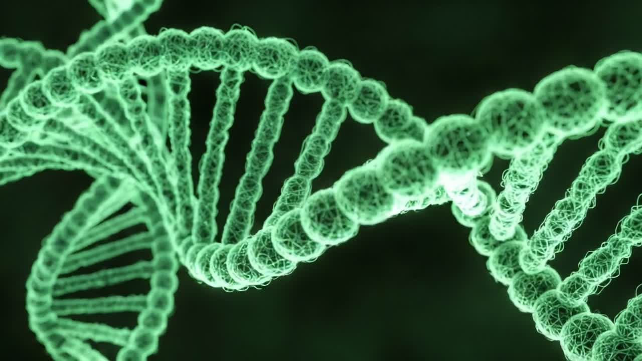 Exploring the Intricacies of Genetic Material: A Close-Up View of Green DNA Strands, Highlighting Their Structure and Molecular Composition for Scientific Study