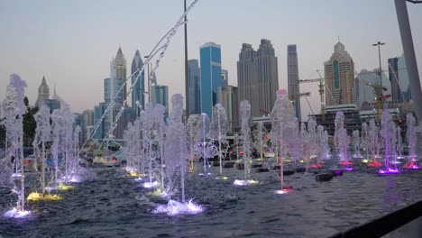 dubai fountain at dusk