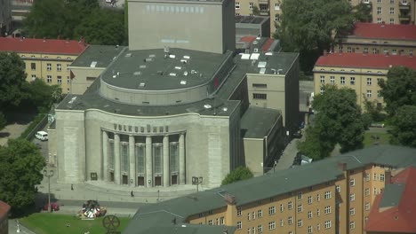 Volksbühne-Berlín-Disparado-Desde-La-Torre-De-Televisión,-Alemania