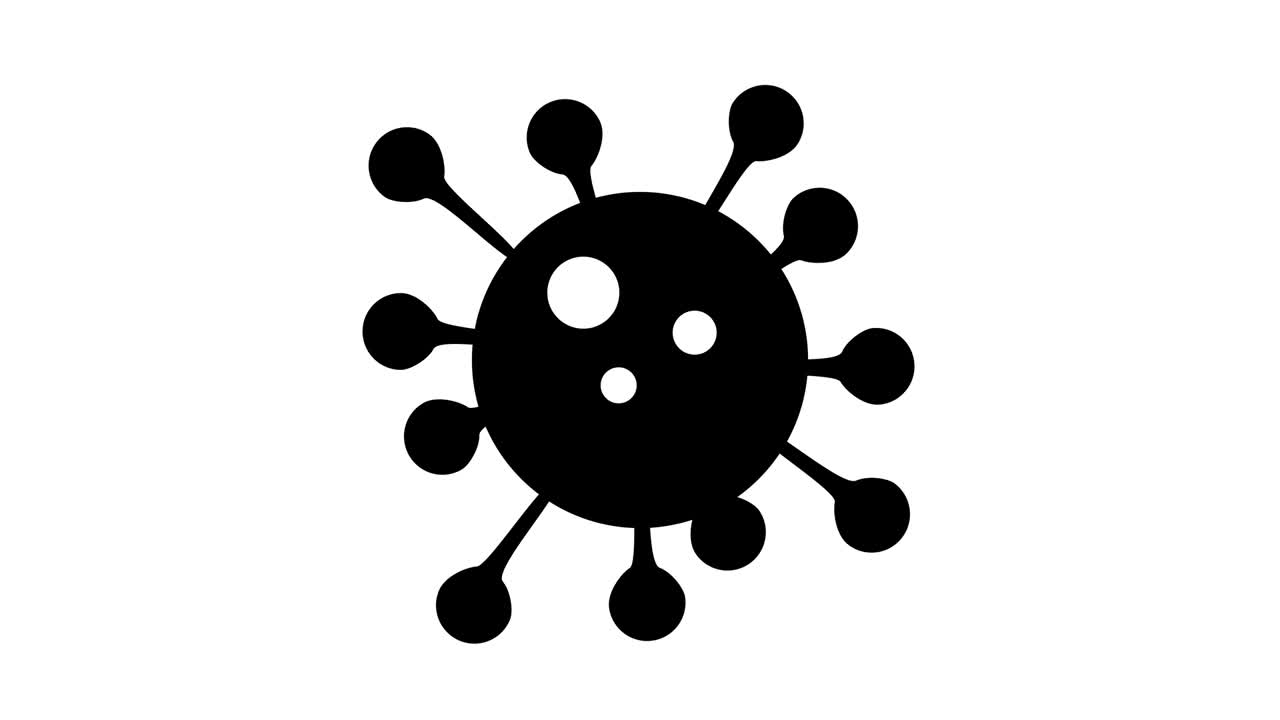 el icono del virus de la corona es un bucle negro.