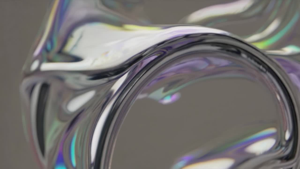 Abstract Iridescent Liquid Metal Shapes