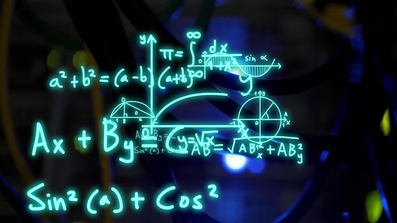 animación de ecuaciones matemáticas en la sala del servidor