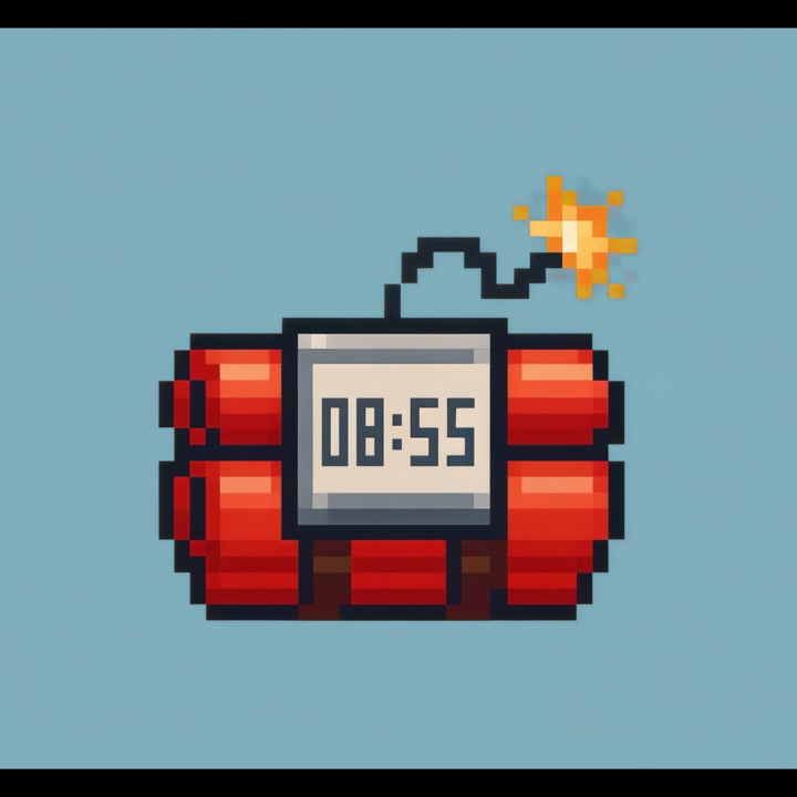 Pixel Art Animation of a Ticking Dynamite Bomb