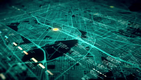 interfaz de usuario gráfica de movimiento futurista pantalla de visualización frontal con datos digitales pantalla de información de telemetría del mapa de la ciudad para la pantalla de visualización de escritorio de la computadora de fondo digital