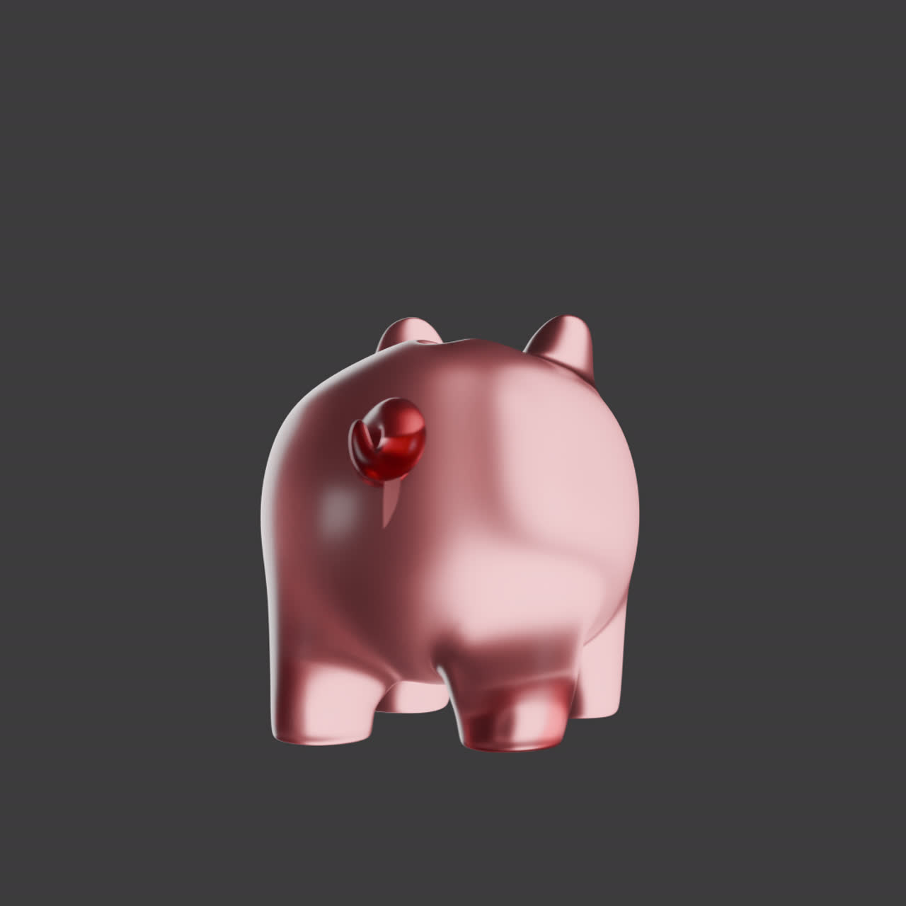 Pink Piggy Bank 3D Model